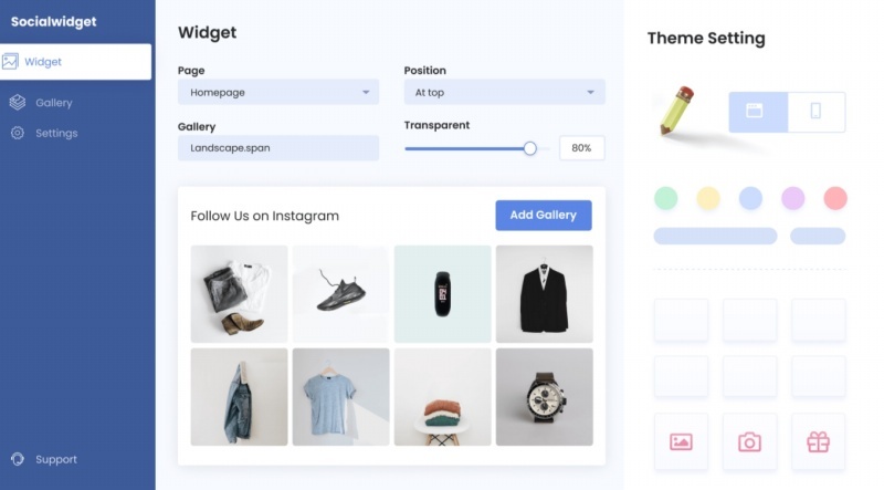 Socialwidget helps you to design a custom Instagram feed layout on your eCommerce store.
