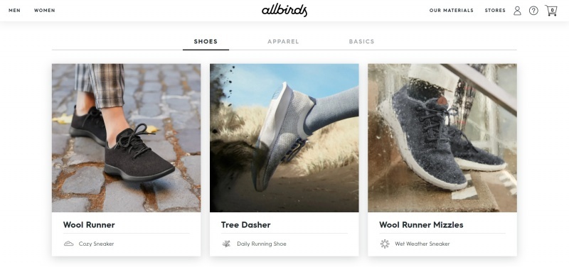 Shoe company Allbirds only has a few products in each collection and focuses on making them great