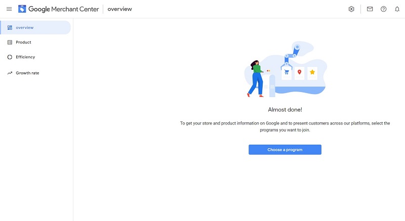 Welcome to your newly created Google Merchant Center account
