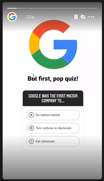 Hold a virtual quiz in your stories
