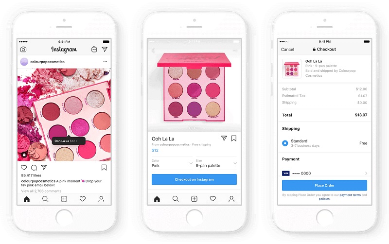 Instagram Checkout, one of Instagram Features for Small Businesses. Source: Instagram