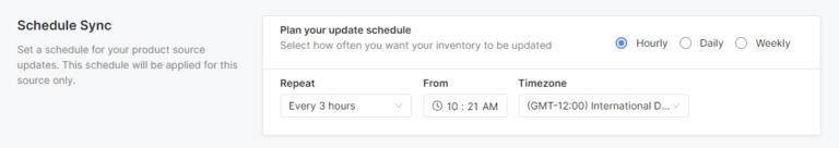 Schedule to sync your product feeds with Socialshop