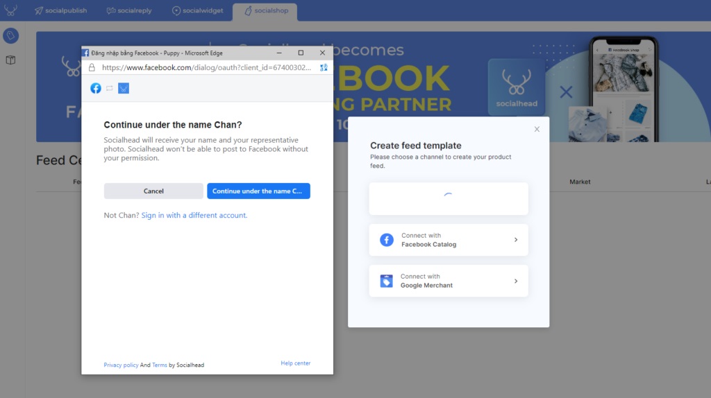 Connect your Facebook account