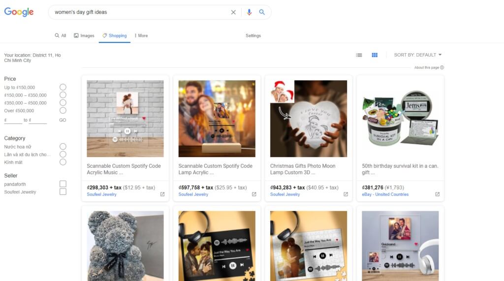 Your products will show up whenever your customers search for some gift ideas on women's day