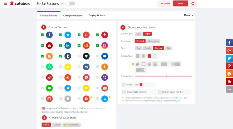 The Social Sharing Buttons app seamlessly integrates your social media pages with your Shopify store