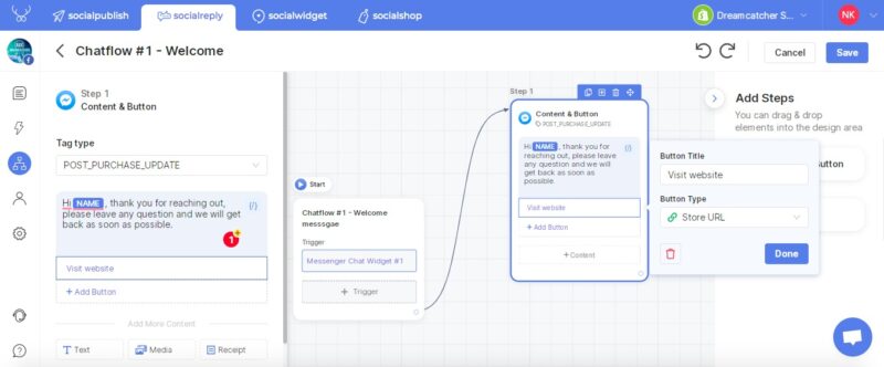 Set up Socialreply for user - Socialhead