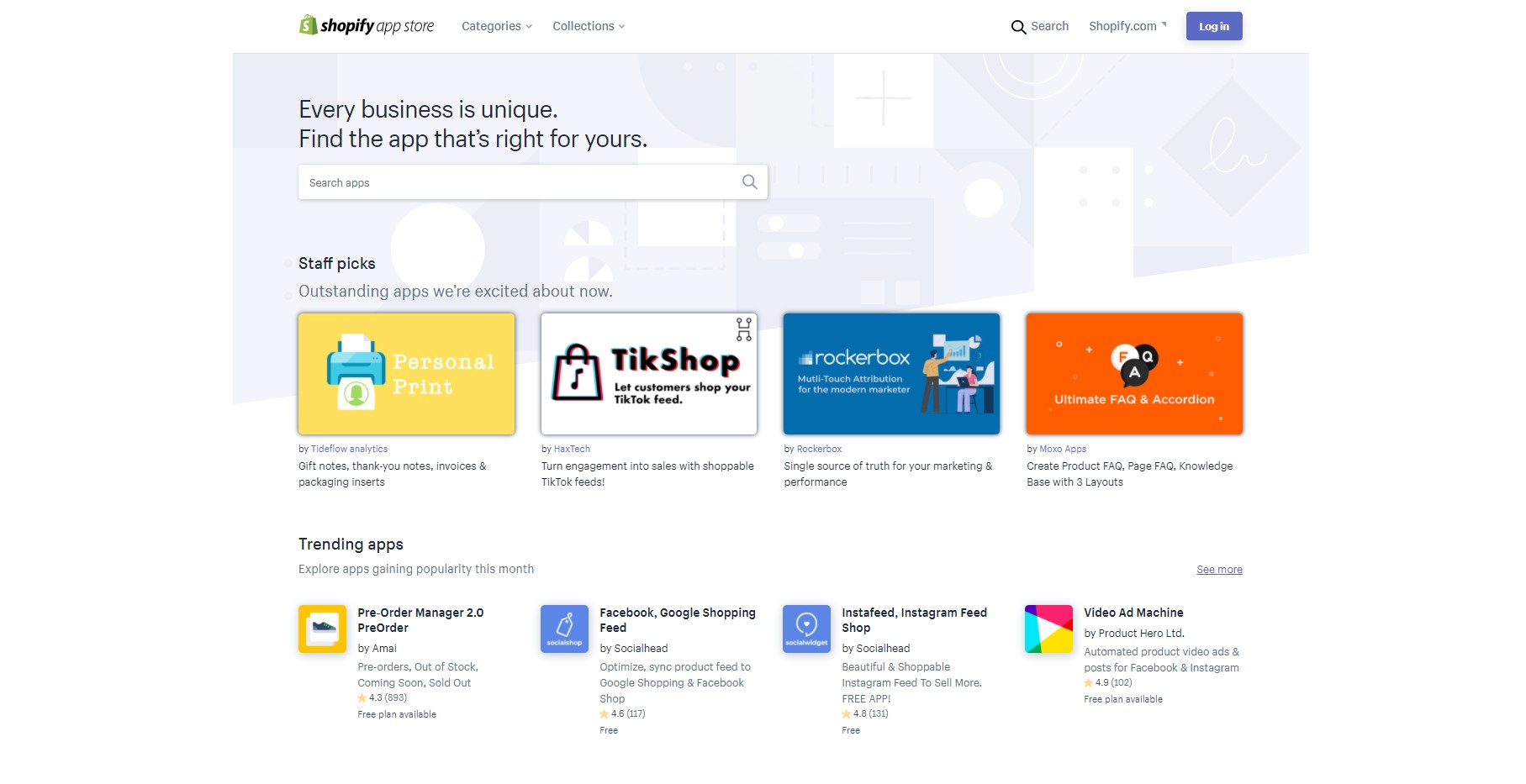 Shopify app store provides thousands of apps to support online merchants