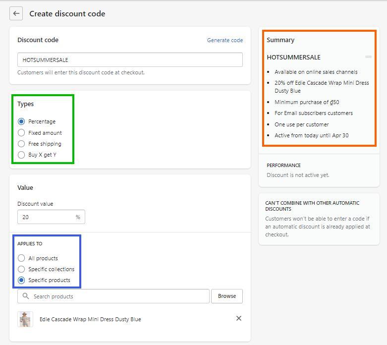 Shopify discount codes are just great and totally manageable