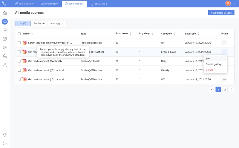 Manage your media sources