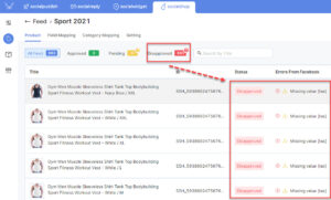 You will be notified of the disapproved products - Sync Shopify Products to Facebook