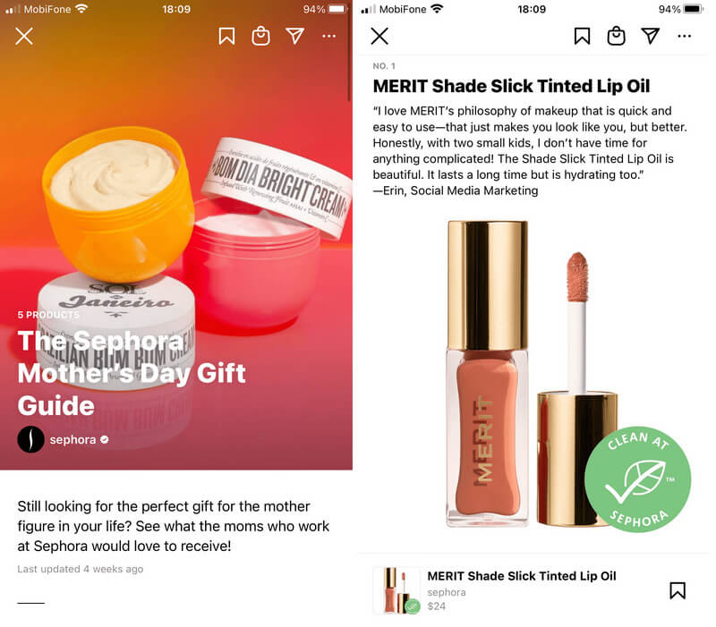 Sephora is a real pro in the Instagram Guides game