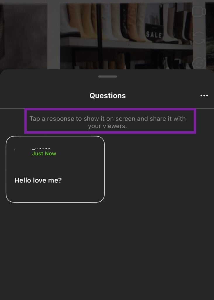 Choose questions to share in your live-stream