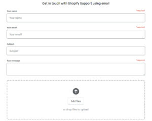 Input your information and send it to Shopify