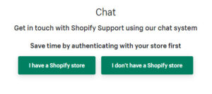 Process store authentication before you continue to access live chat