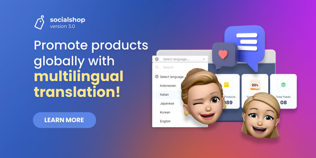 Socialshop V3.0 - Promote Products Globally With Multilingual Translation