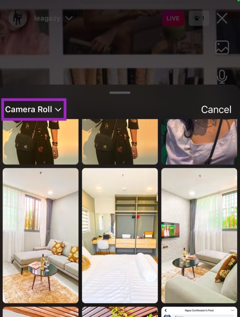 You can share photos or videos while broadcasting