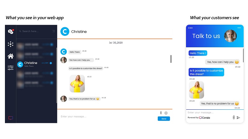 One of the Facebook Chat apps for Shopify by Conzia GmbH. Source: Shopify