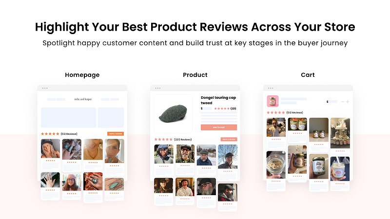 Highlight your product ratings anywhere with Loox. Source: Shopify