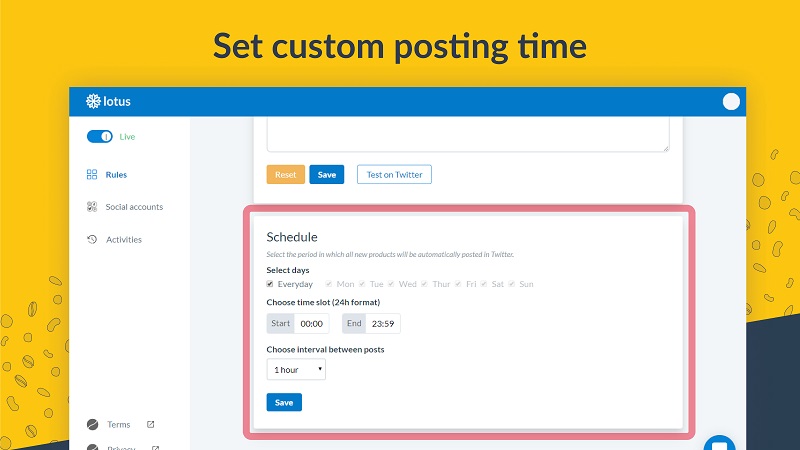 Schedule products posts for your Shopify store with Lotus