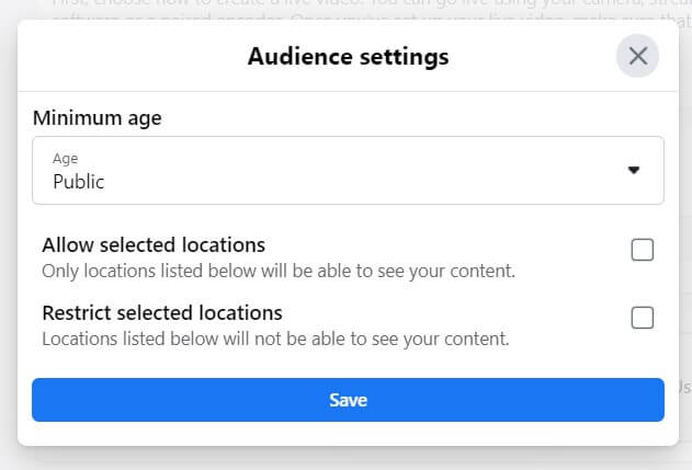 Audience Settings