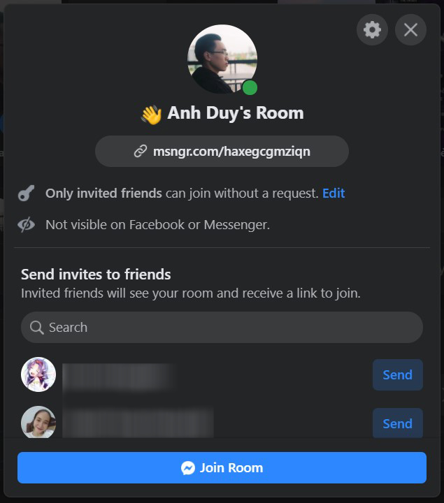 Invite people to join your Rooms 