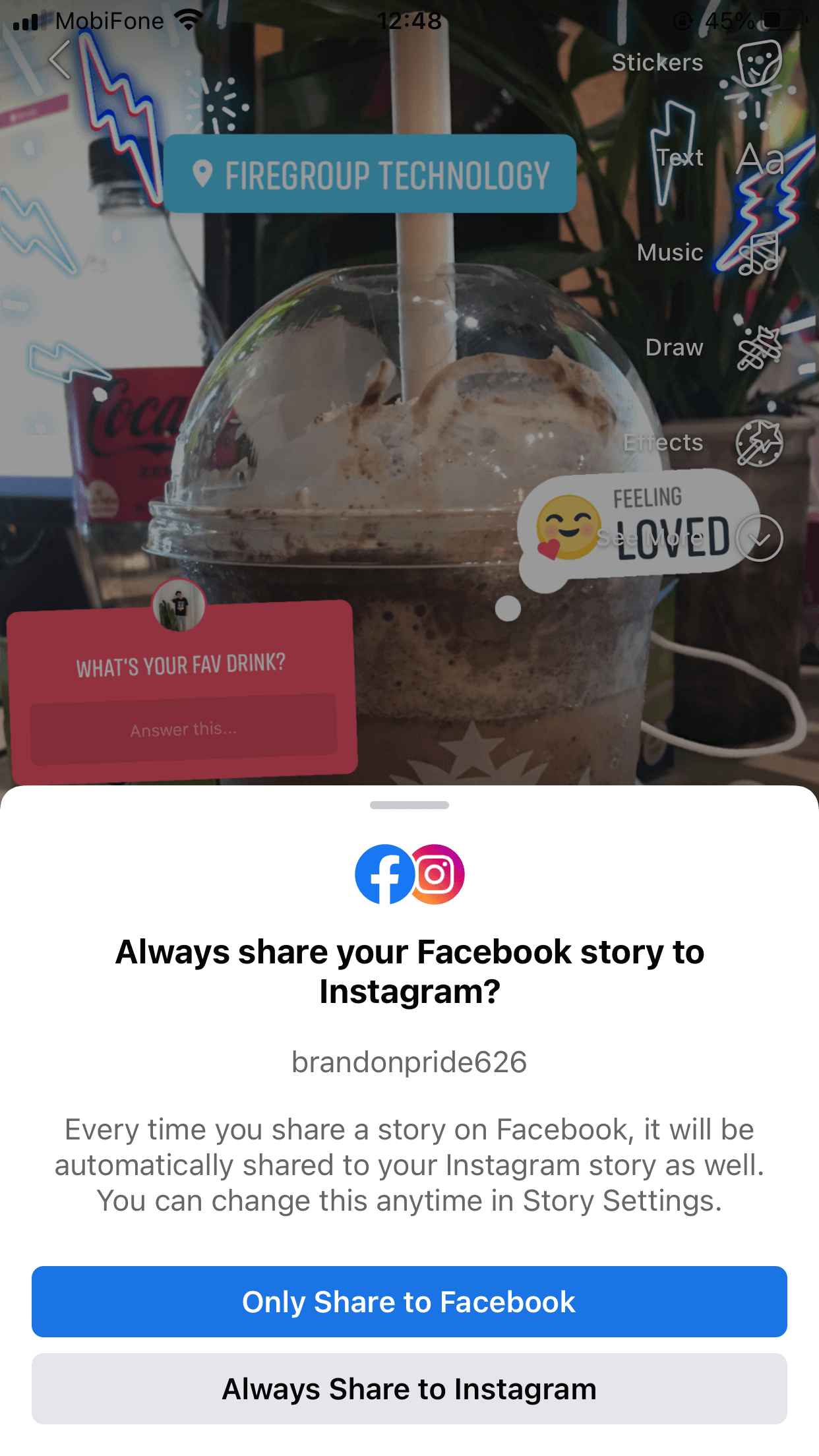  You can now link your Facebook and Instagram Stories and cross-post on the two social media platforms at once!