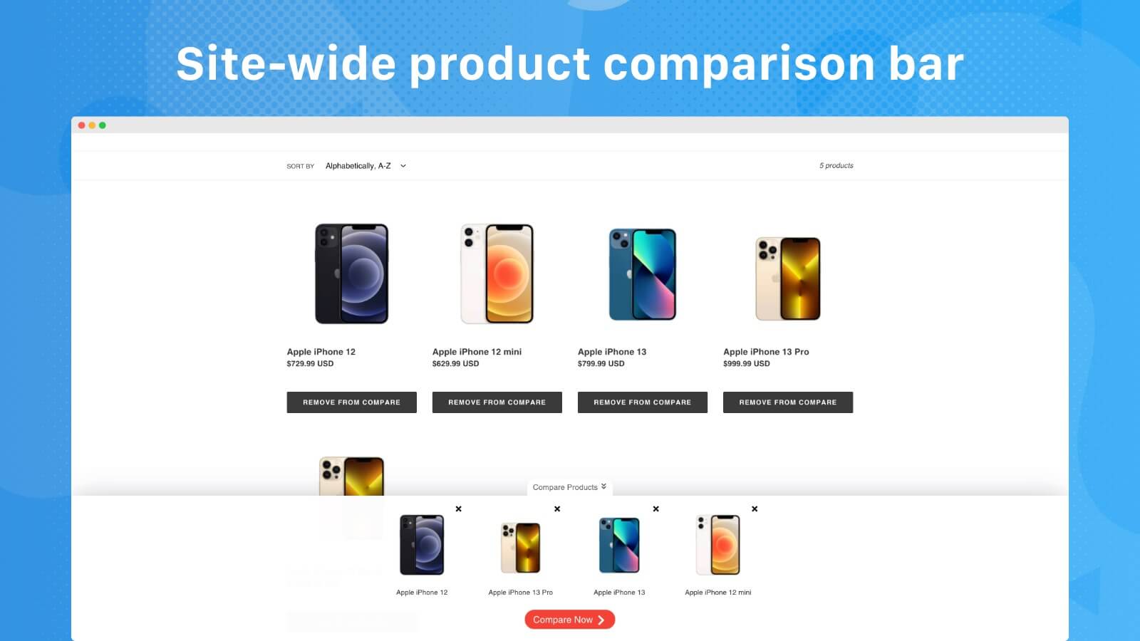Let your customer compare anything they want with one of the most simple but efficient Shopify product compare apps