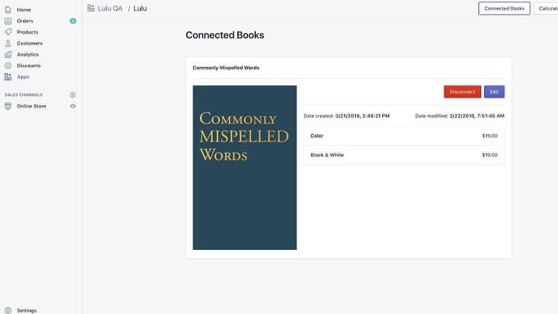 Lulu makes a great option for merchants that want to sell POD books. Source: Shopify