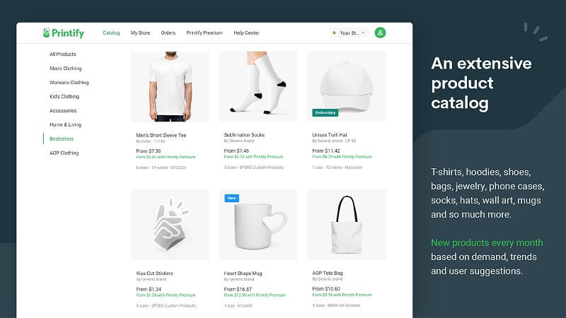 Printify is among the best Shopify print on demand apps that any business should try. Source: Shopify