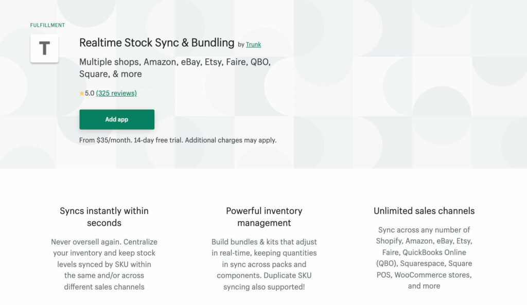 Trunk has one of the most popular Shopify inventory management app