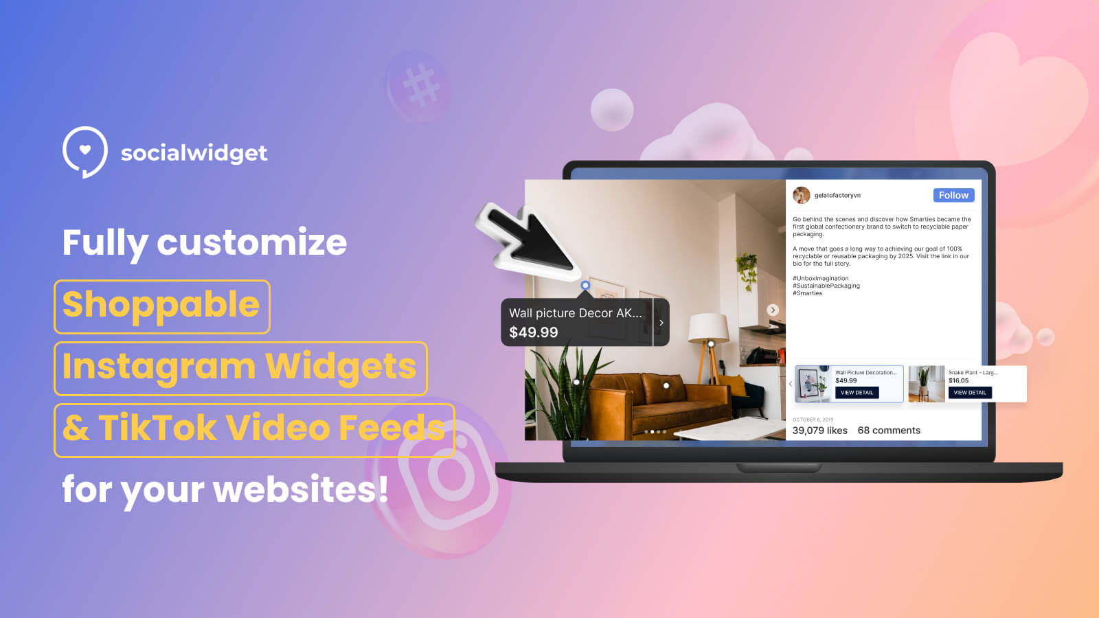 With multiple templates, user-friendly interface and various features in one app, Socialwidget is no doubt one of the best Shopify Instagram apps