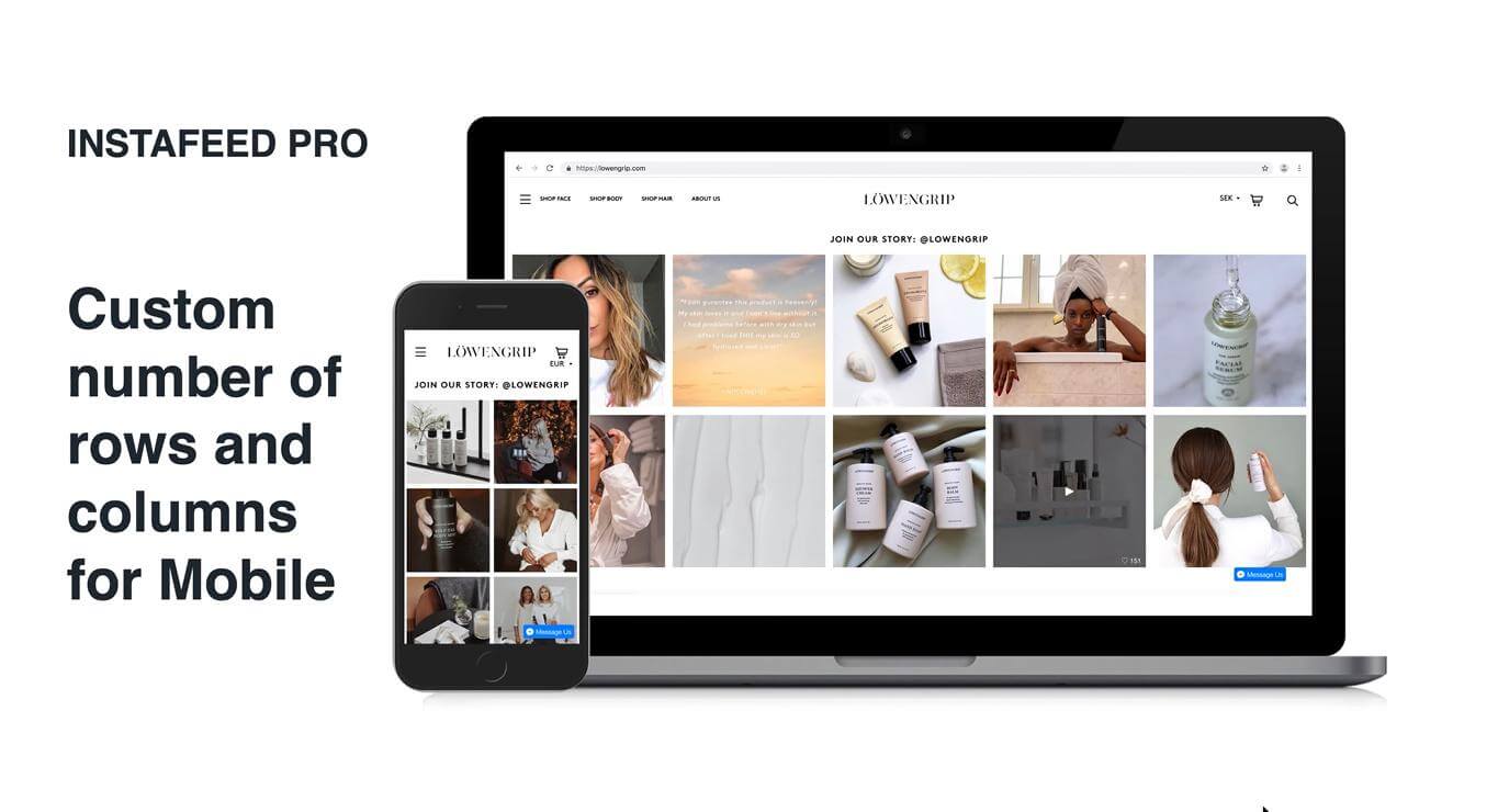 Into simple but beautiful Instagram widgets? Then Instafeed is one of the coolest Shopify Instagram apps for you
