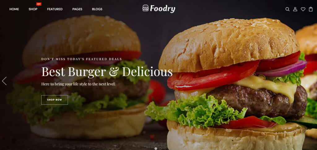 Foodry is the first candidate in our best Shopify restaurant themes list
