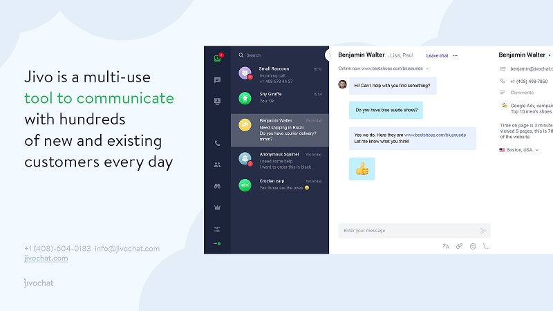 JivoChat is a great tool to communicate with your customers, bringing them the best Shopify live chat quality