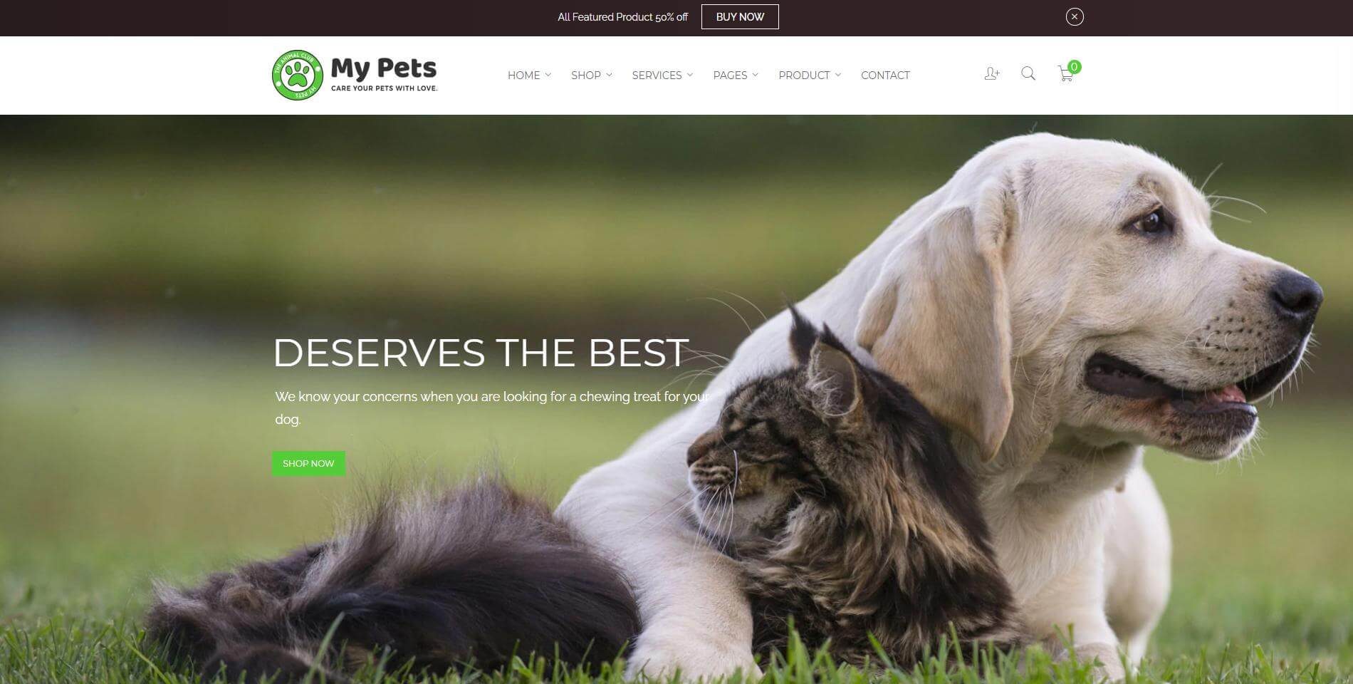 Want a sleek & minimalistic theme for your pet store? Write My Pets on top of your list
