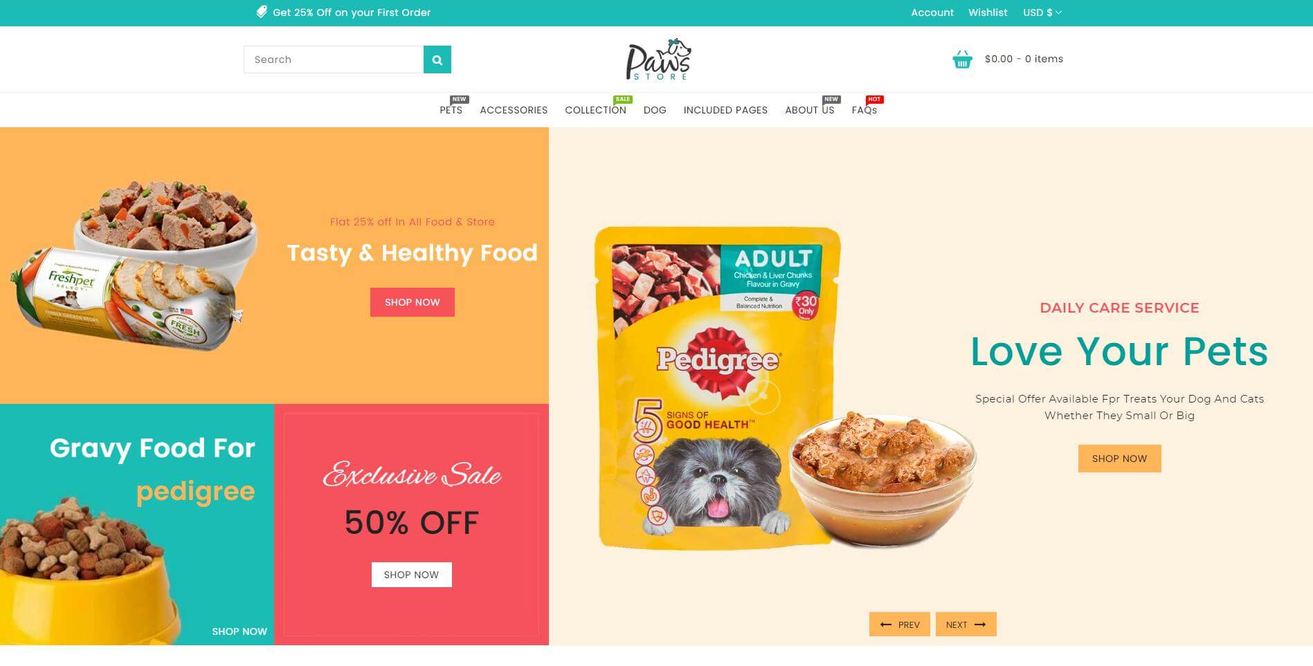 Infinite design options combined with various eCommerce features. Absolutely the best Shopify theme for your pet store!
