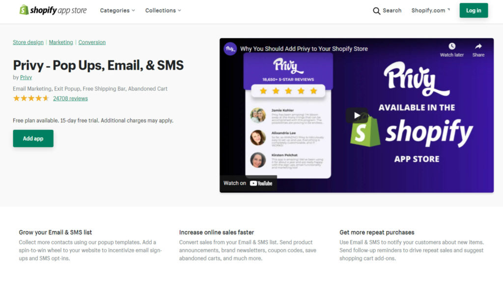Privy is one of the most effective Shopify apps to boost sales online