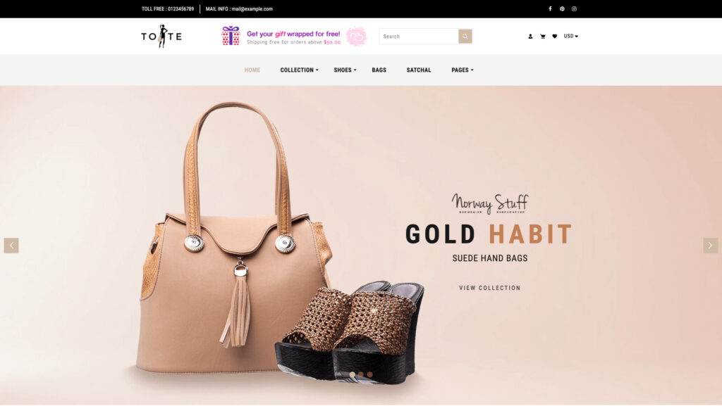 Tote is also one of the premium Shopify fashion themes
