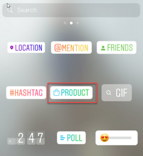 Shoppable Instagram stories stickers
