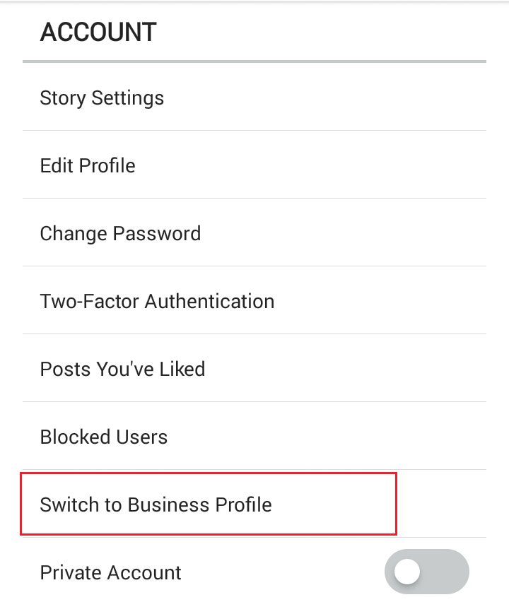 Switch to Instagram Business Profile