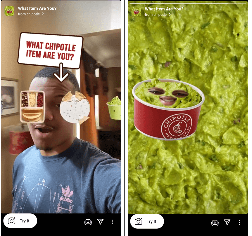 Customers can have a good time playing with Chipotle’s Instagram filter