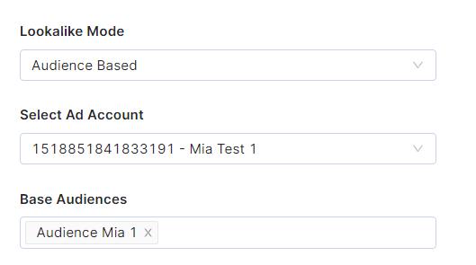 Select your ad account and the existing audience