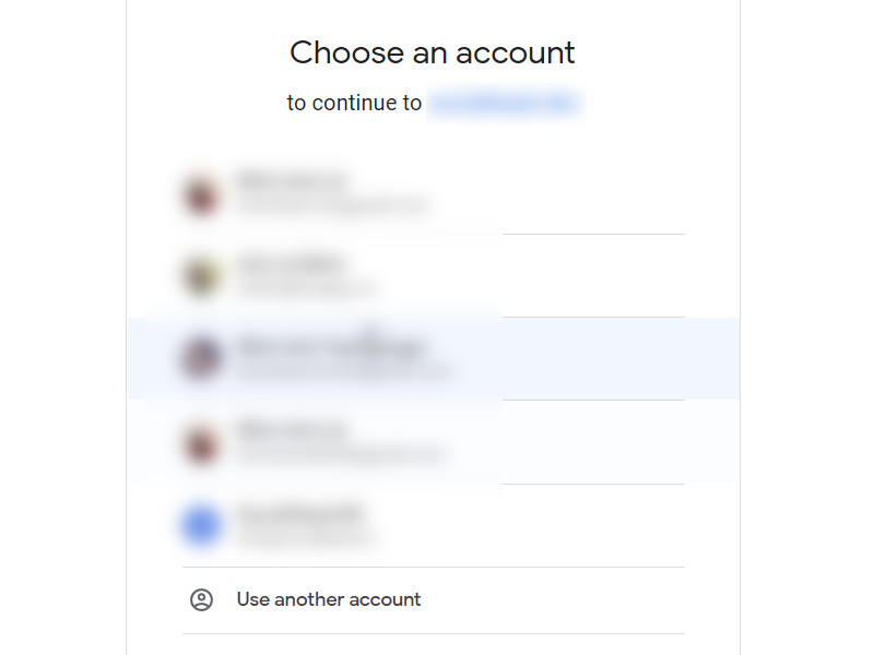 Choose your Google account